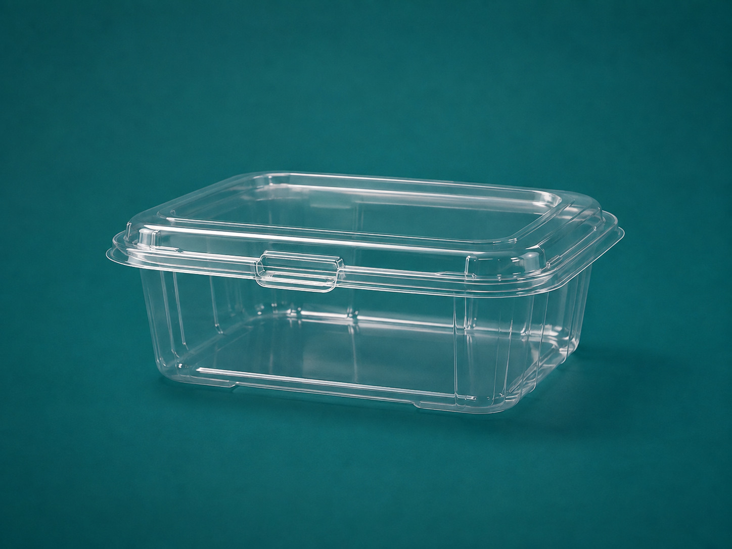 Contenedor tipo bisagra PET 16 oz — ensaladas y frío